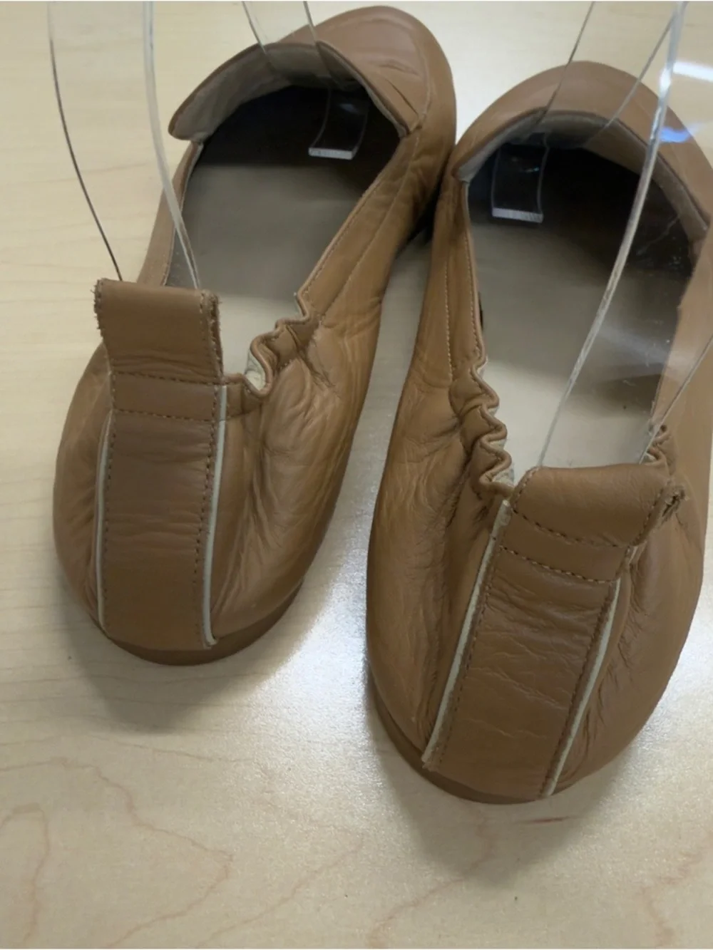 Everlane Tan Leather Slip-On Elastic Back Driving Loafers Size 7.5